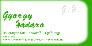 gyorgy hadaro business card